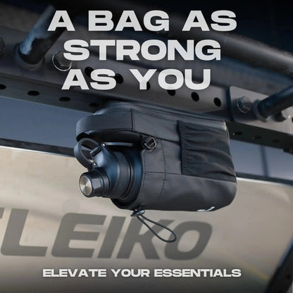 Enivan Black Magnetic Gym Bag with Bottle Holder - Water-Repellent & Ultra-Lightweight