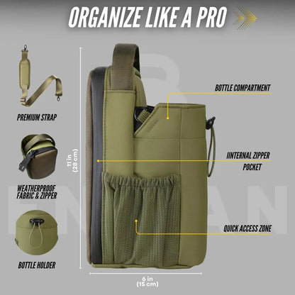 Enivan Green Magnetic Gym Bag with Bottle Holder - Water-Repellent & Ultra-Lightweight