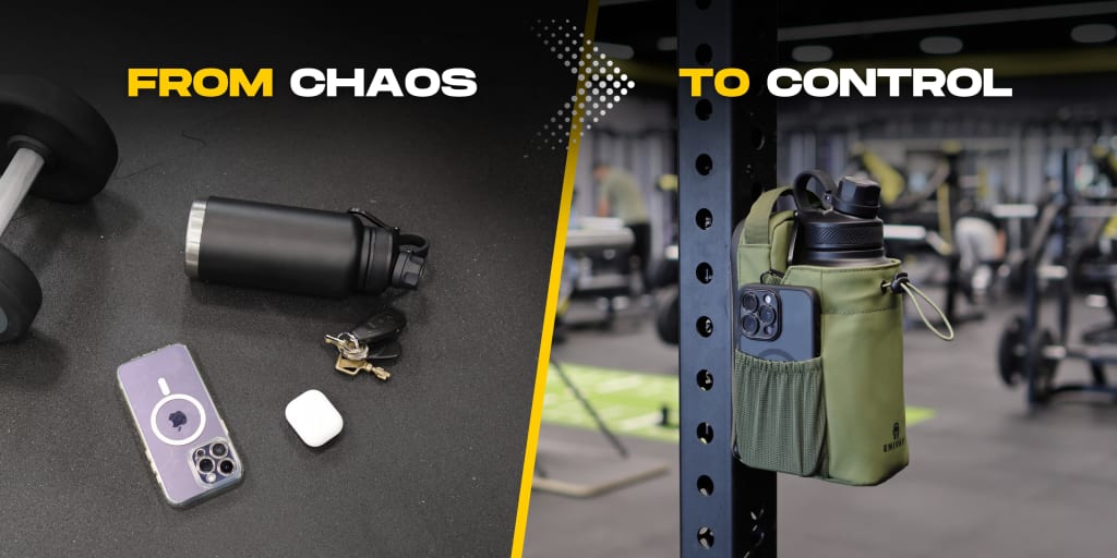 Enivan Green Magnetic Gym Bag with Bottle Holder - Water-Repellent & Ultra-Lightweight