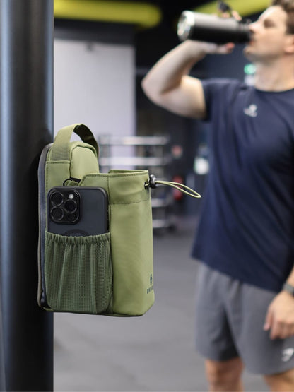 Enivan Green Magnetic Gym Bag with Bottle Holder - Water-Repellent & Ultra-Lightweight