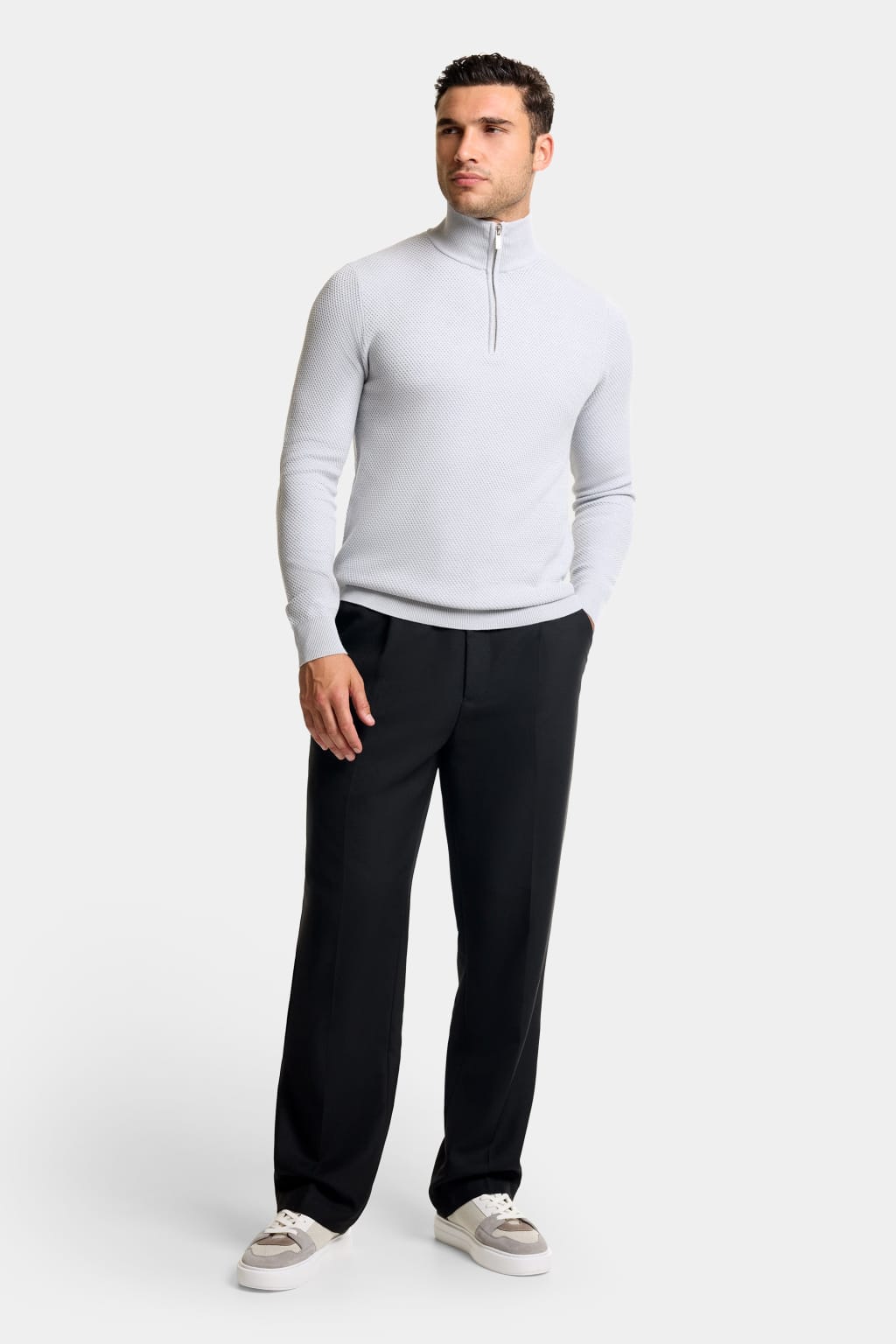 THE FABIO QUARTER ZIP SWEATER BLACK