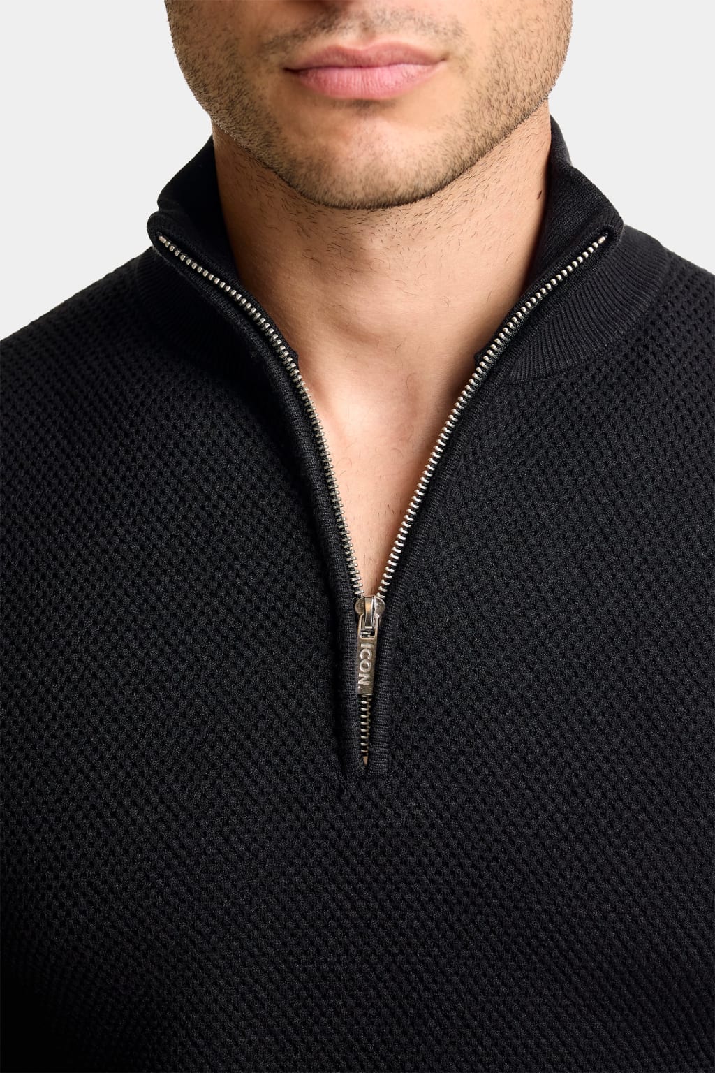 THE FABIO QUARTER ZIP SWEATER BLACK