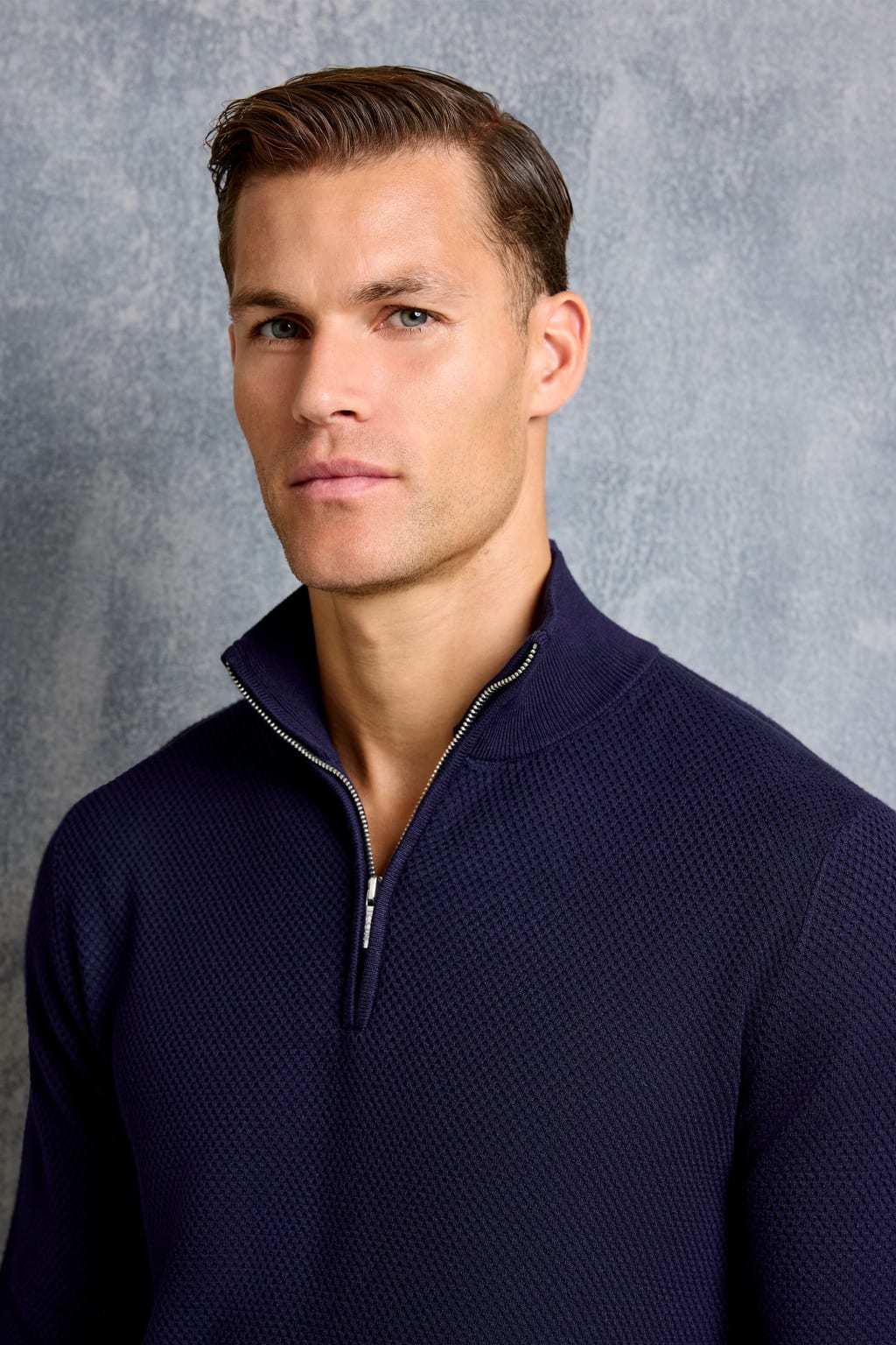 THE FABIO QUARTER ZIP SWEATER BLACK