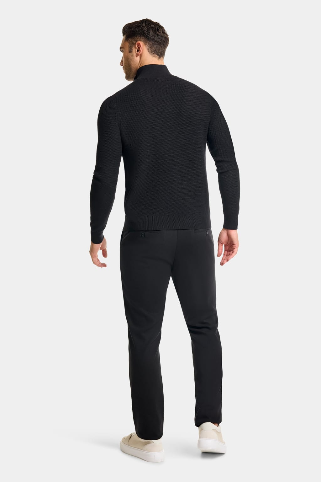 THE FABIO QUARTER ZIP SWEATER BLACK